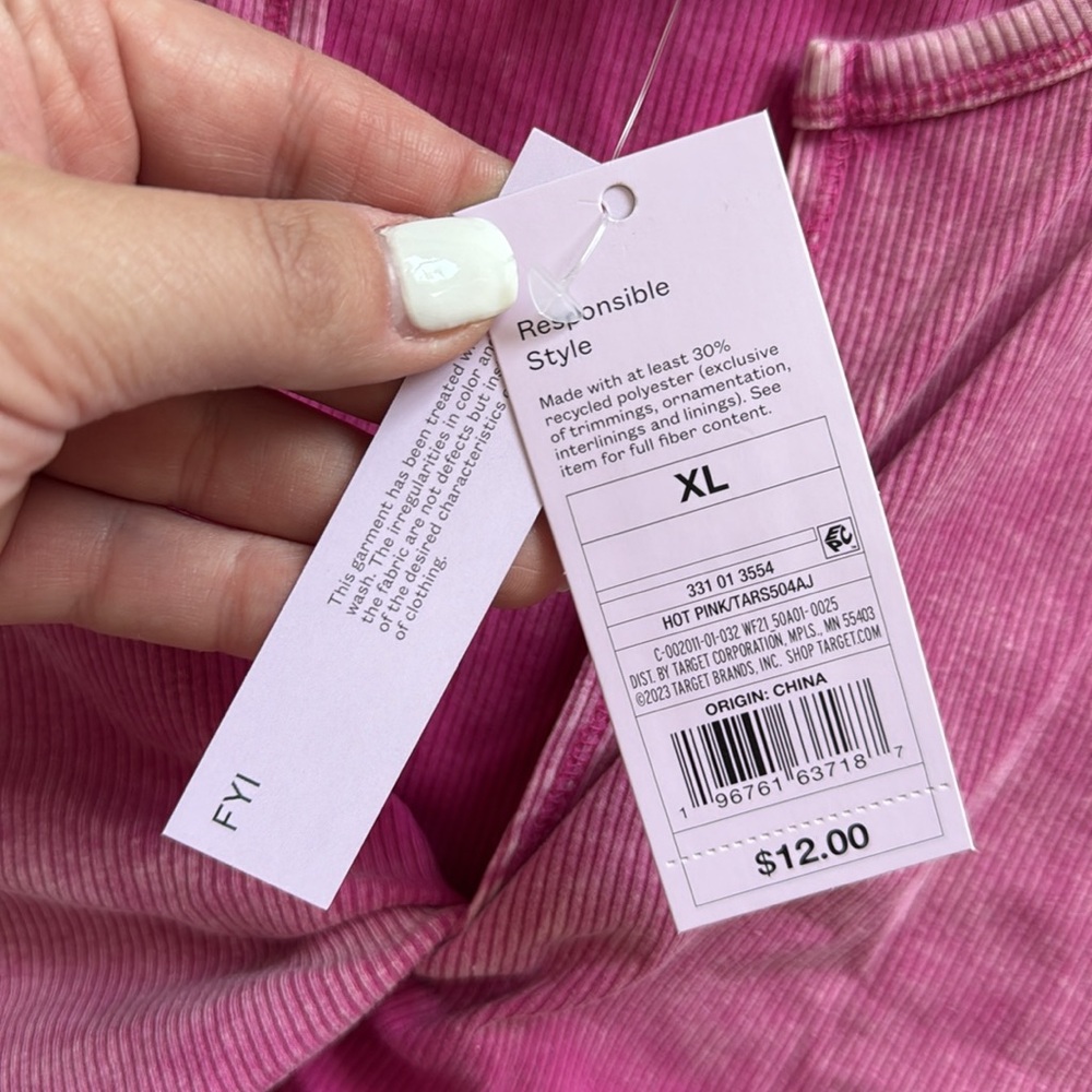 NEW- Wild Fable Short Sleeve V-Neck Twist Front Pink Top - Picture 7 of 10